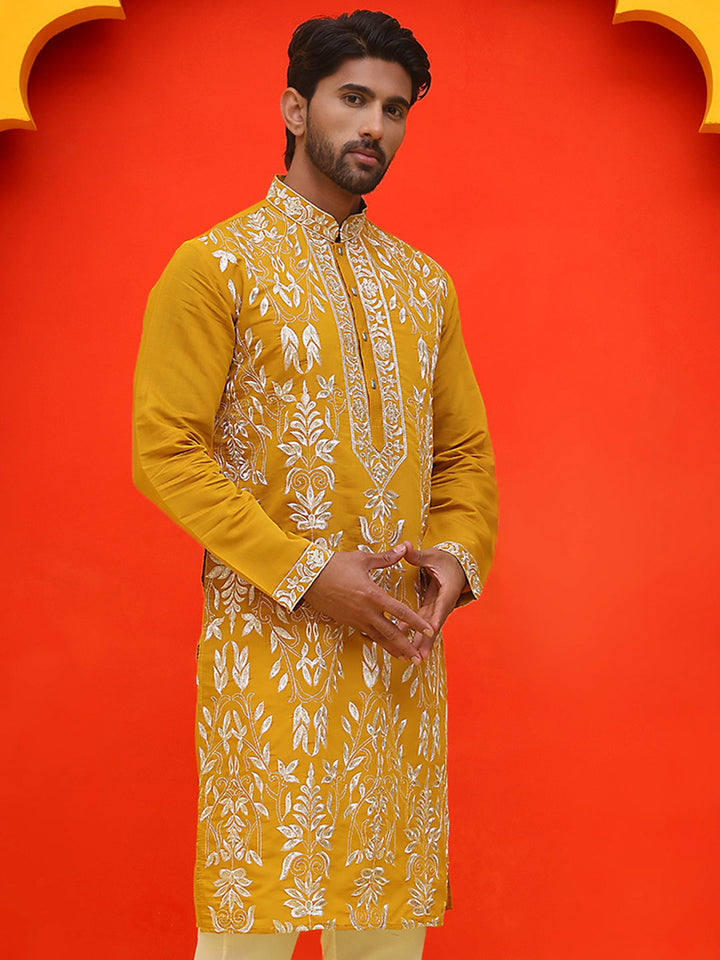 Embroidered &amp; Sequins Kurtas For Men