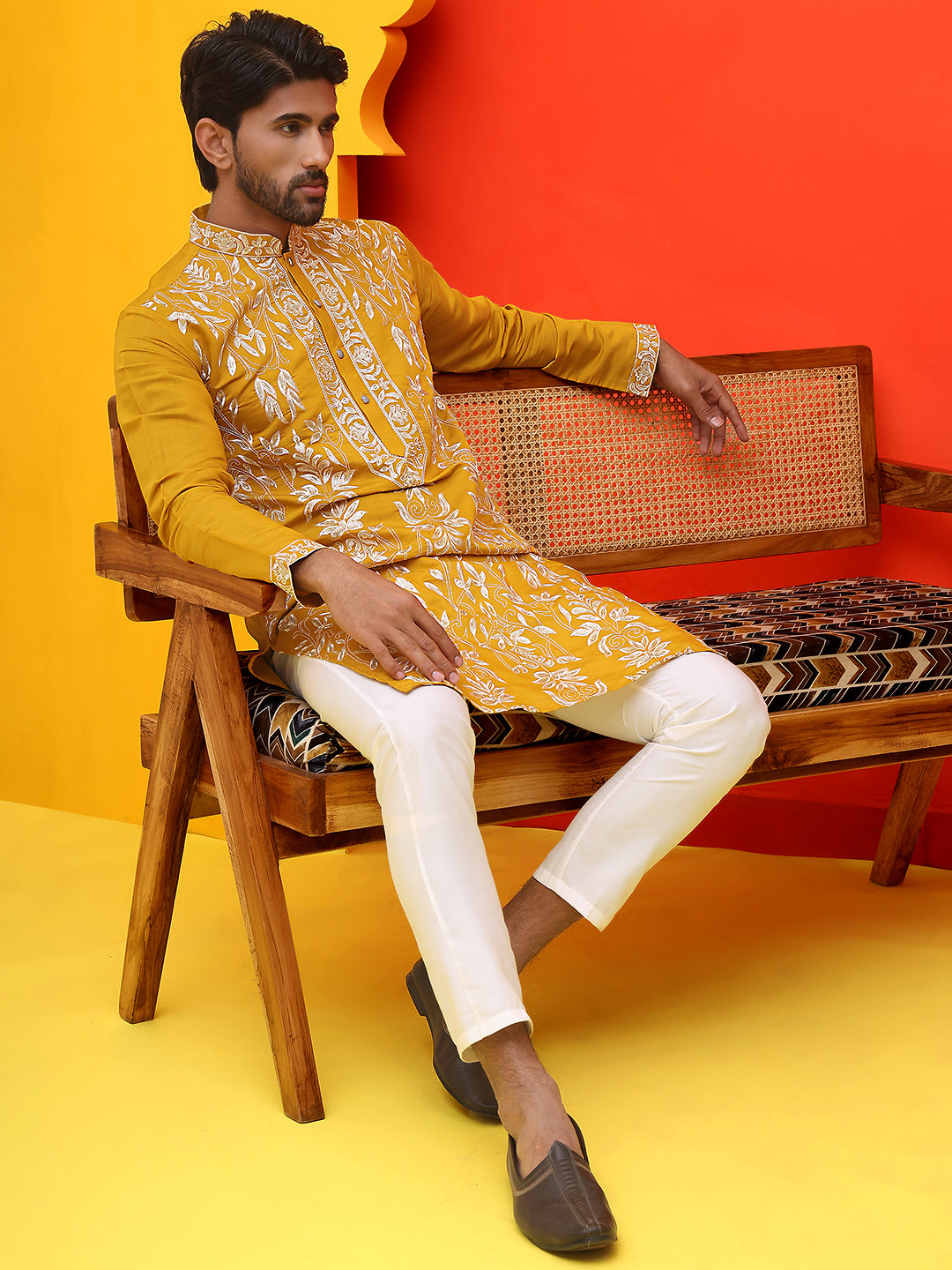 Embroidered &amp; Sequins Kurtas For Men
