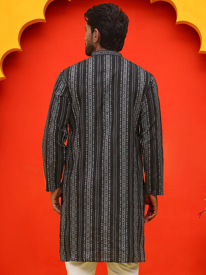 Self Design Straight Kurta For Men.