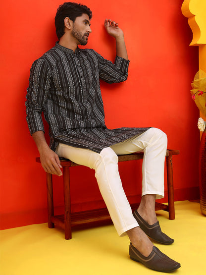 Self Design Straight Kurta For Men.