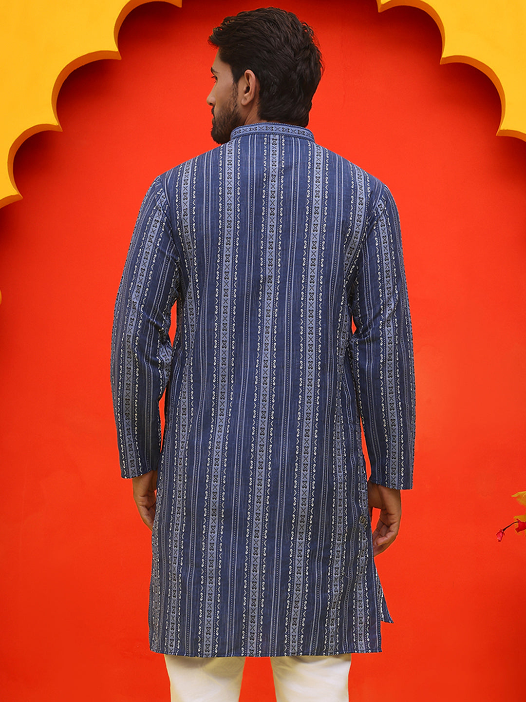 Self Design Straight Kurta For Men.