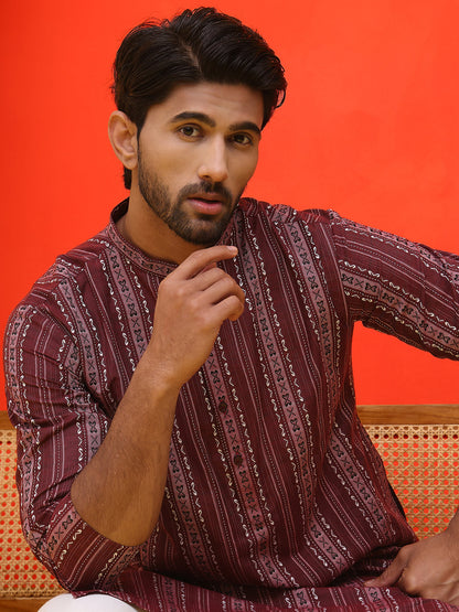 Self Design Straight Kurta For Men.