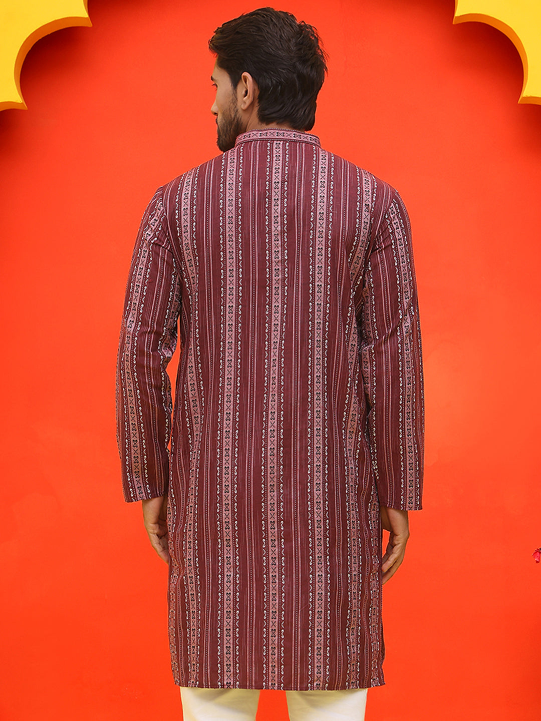 Self Design Straight Kurta For Men.