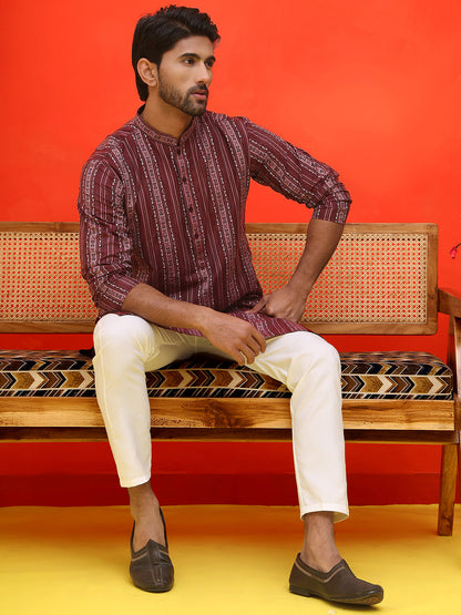 Self Design Straight Kurta For Men.