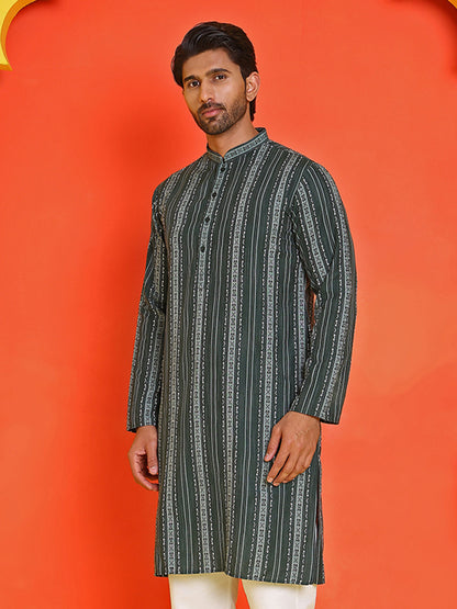 Self Design Straight Kurta For Men.