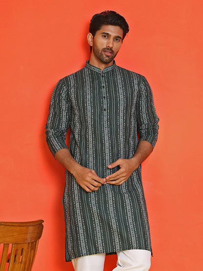 Self Design Straight Kurta For Men.