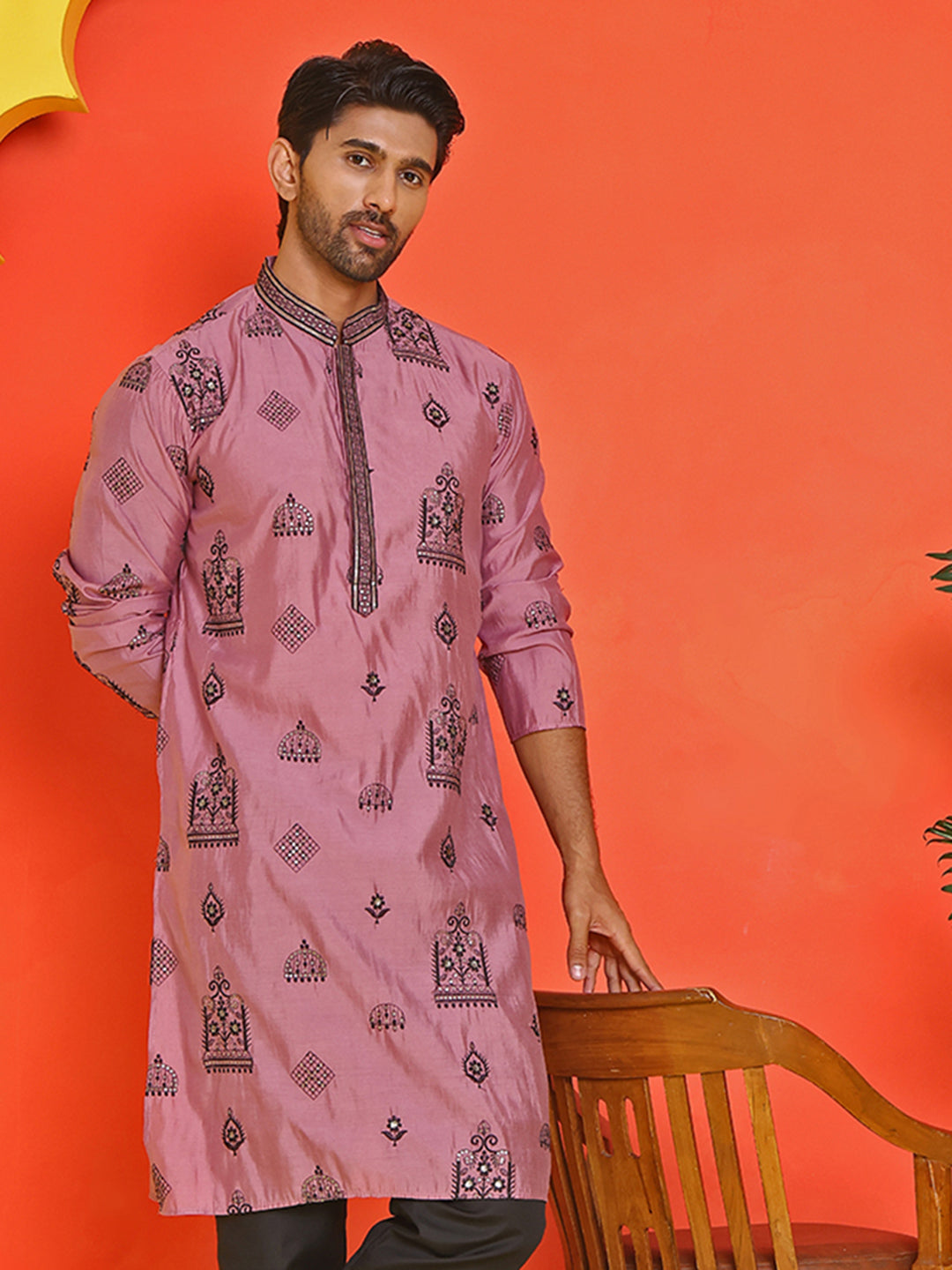 Embroidered Silk Blend Kurtas.