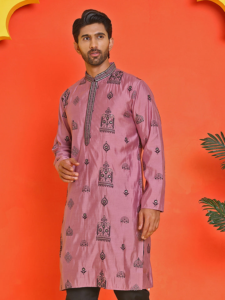 Embroidered Silk Blend Kurtas.