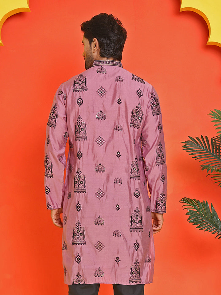 Embroidered Silk Blend Kurtas.