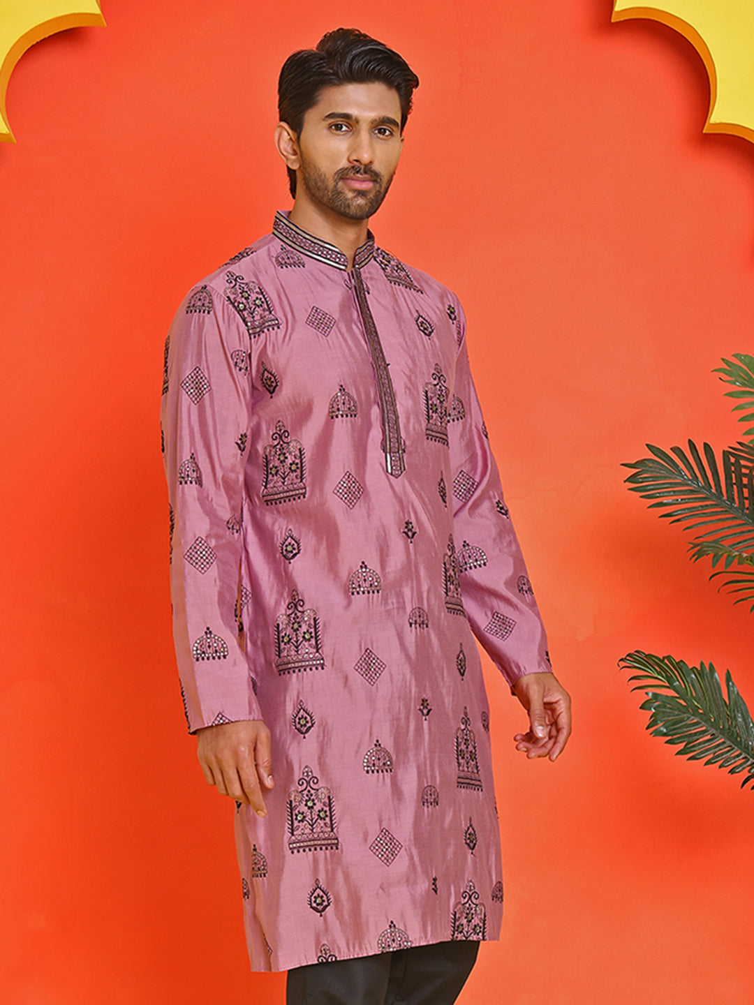 Embroidered Silk Blend Kurtas.