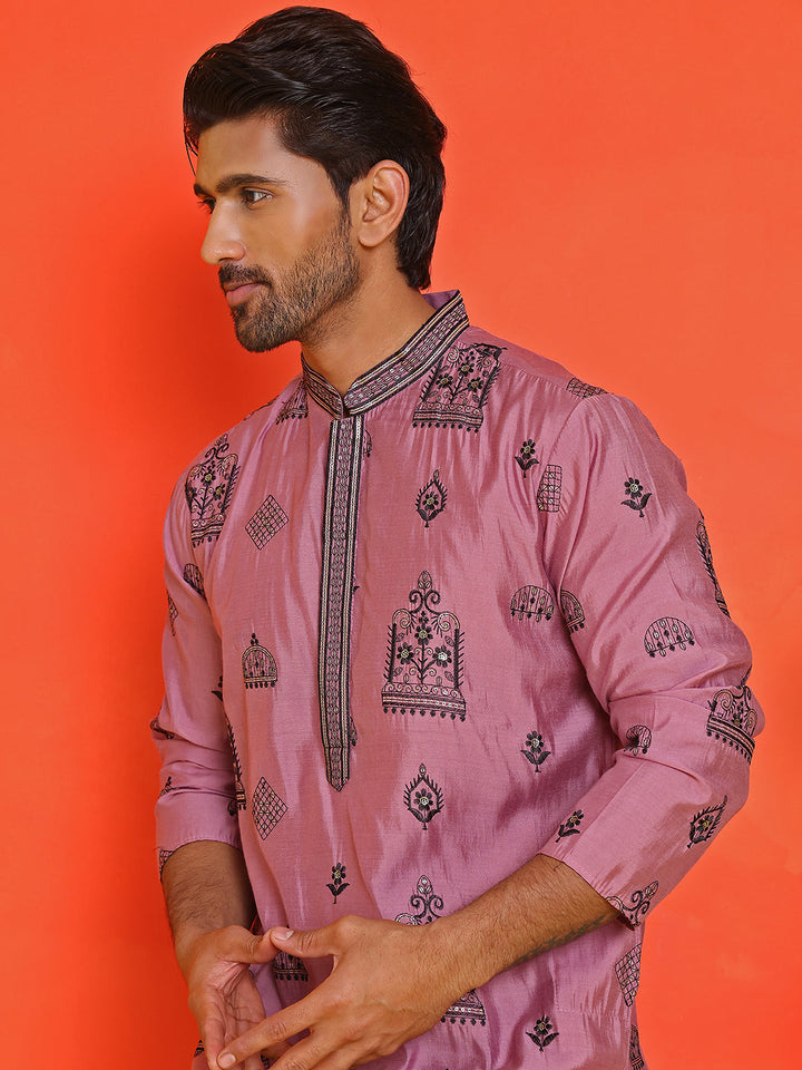 Embroidered Silk Blend Kurtas.