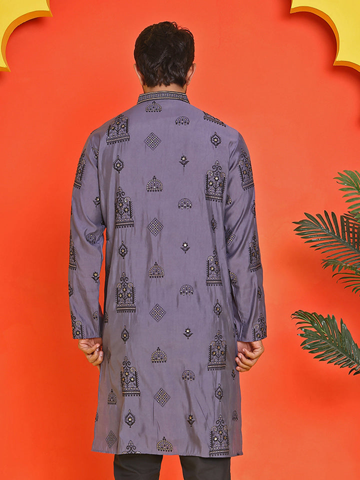 Embroidered Silk Blend Kurtas.