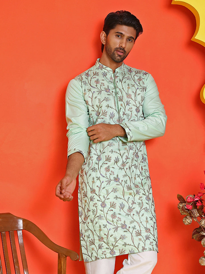 Floral Embroidered Straight Kurtas