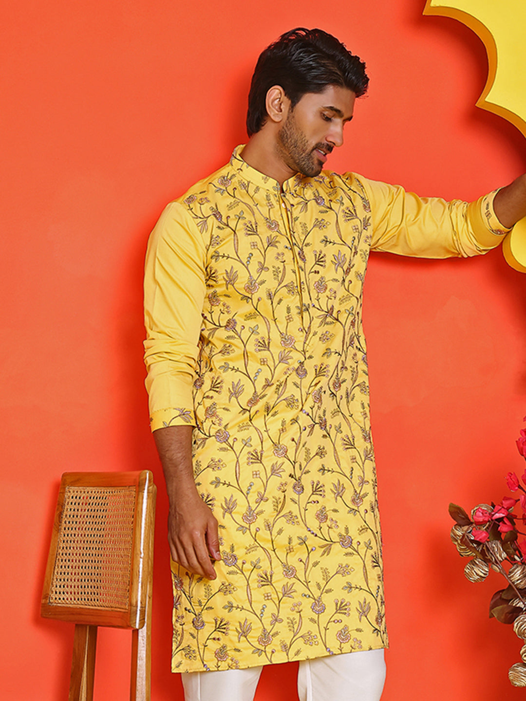 Floral Embroidered Straight Kurtas