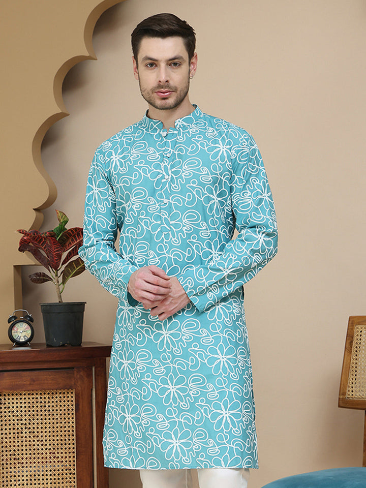 Floral Printed Kurtas For Men