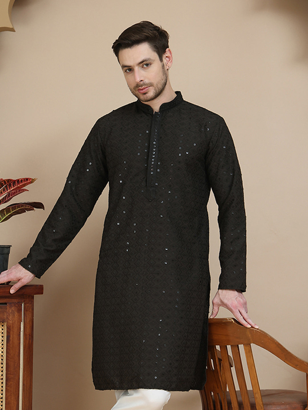 Embroidered Cotton Kurtas For Men