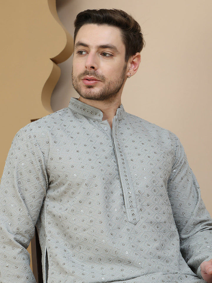 Embroidered Cotton Kurtas For Men