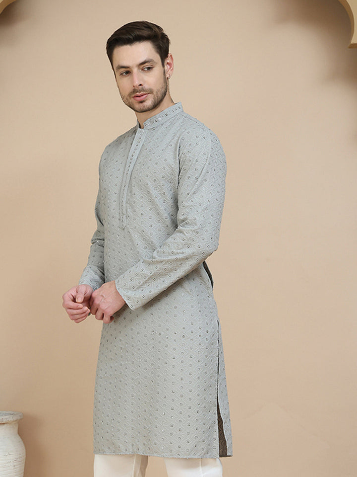 Embroidered Cotton Kurtas For Men