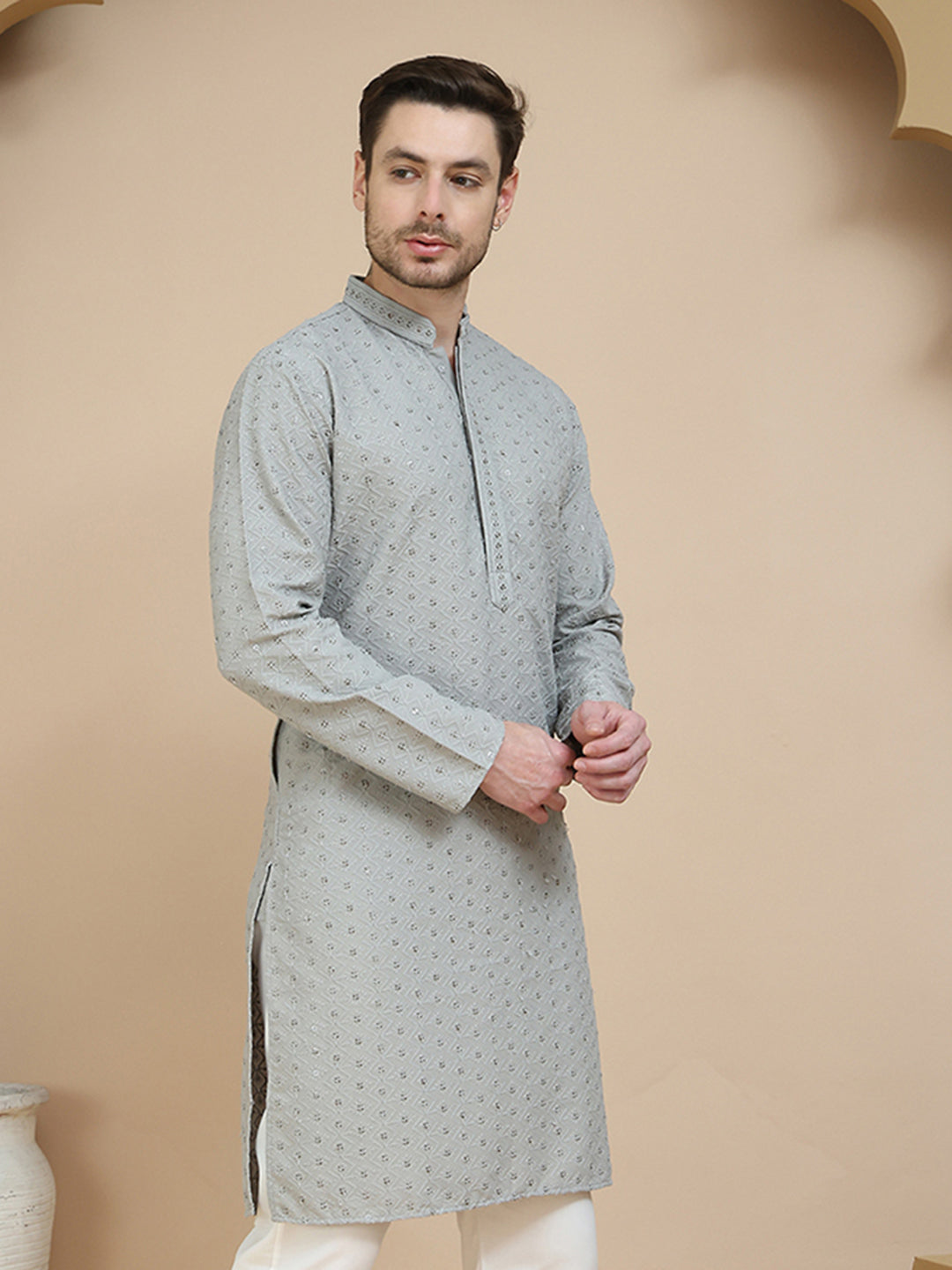 Embroidered Cotton Kurtas For Men