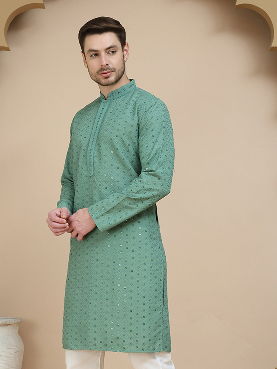 Embroidered Cotton Kurtas For Men