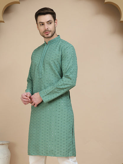 Embroidered Cotton Kurtas For Men
