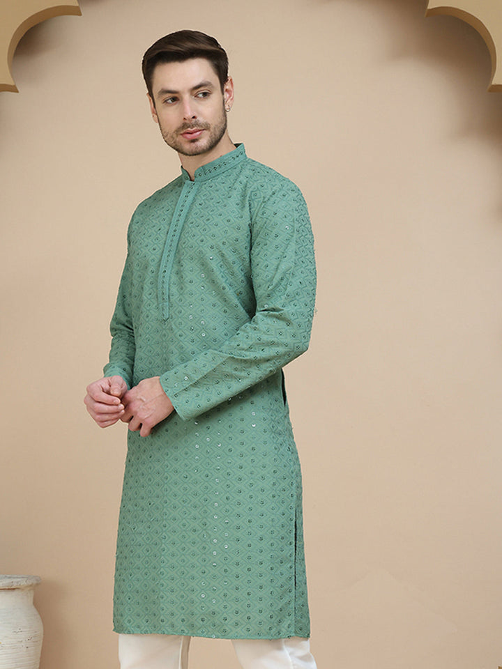 Embroidered Cotton Kurtas For Men