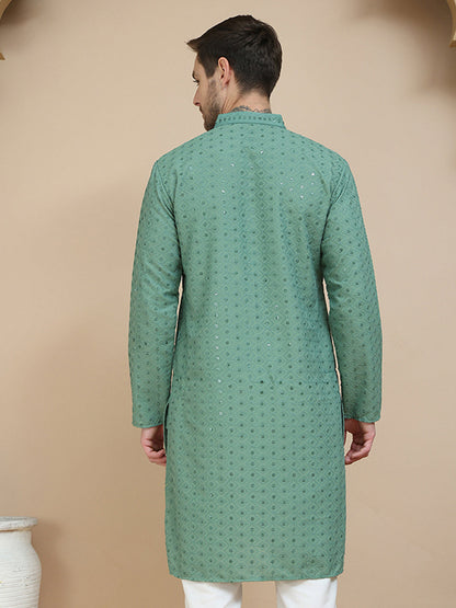 Embroidered Cotton Kurtas For Men
