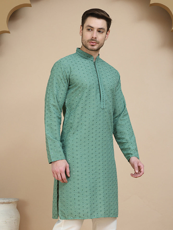 Embroidered Cotton Kurtas For Men