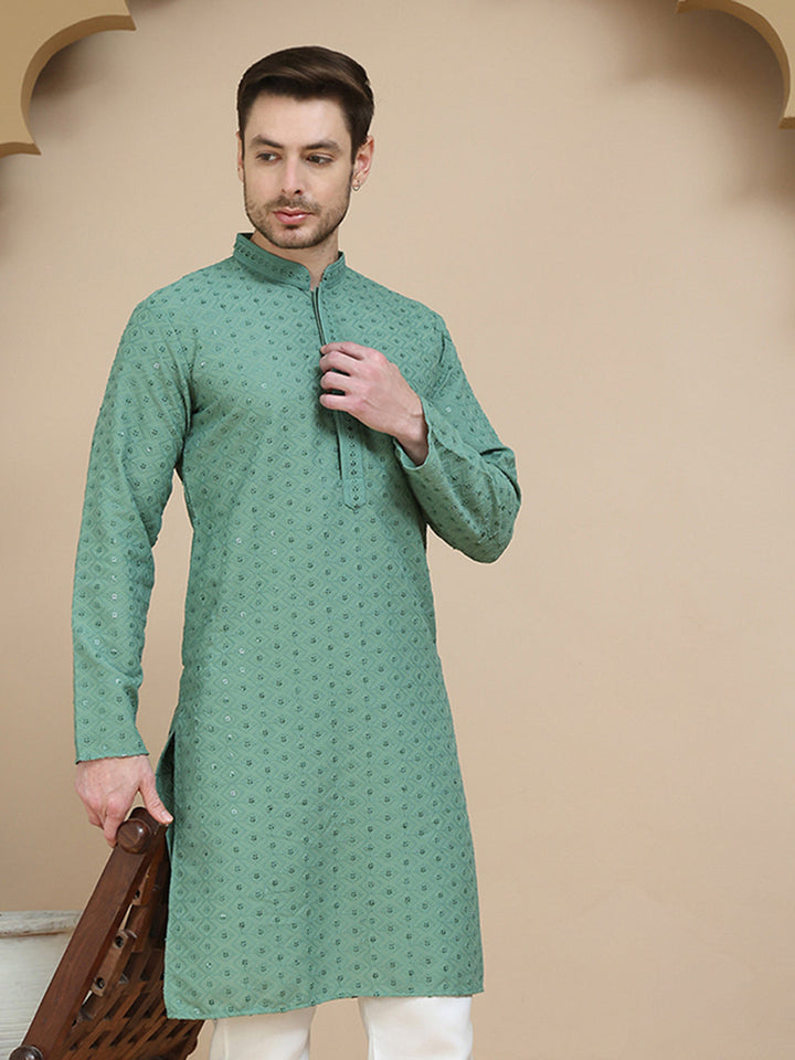 Embroidered Cotton Kurtas For Men