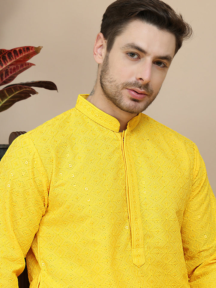 Embroidered Cotton Kurtas For Men