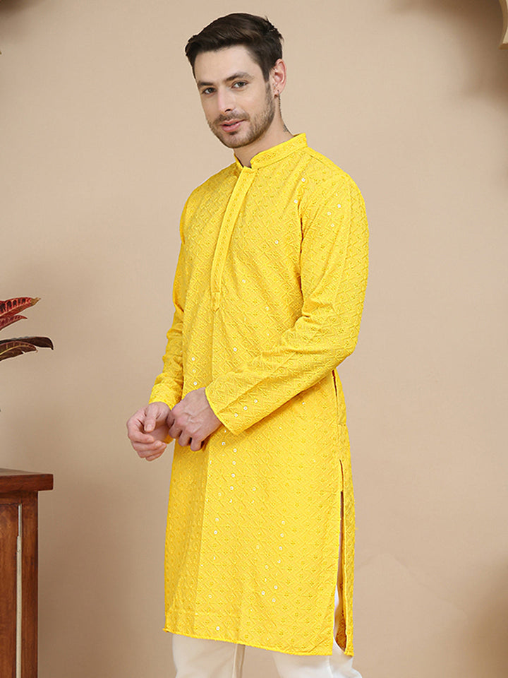 Embroidered Cotton Kurtas For Men