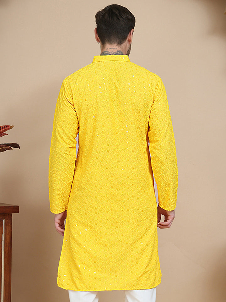 Embroidered Cotton Kurtas For Men