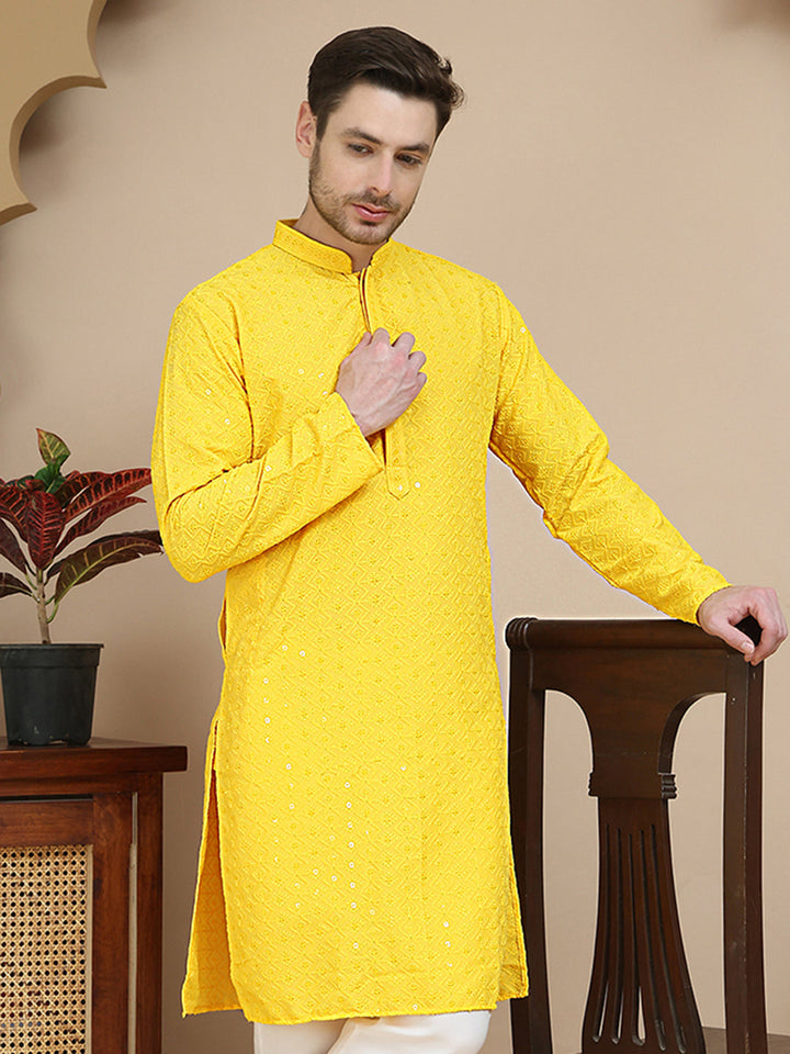 Embroidered Cotton Kurtas For Men