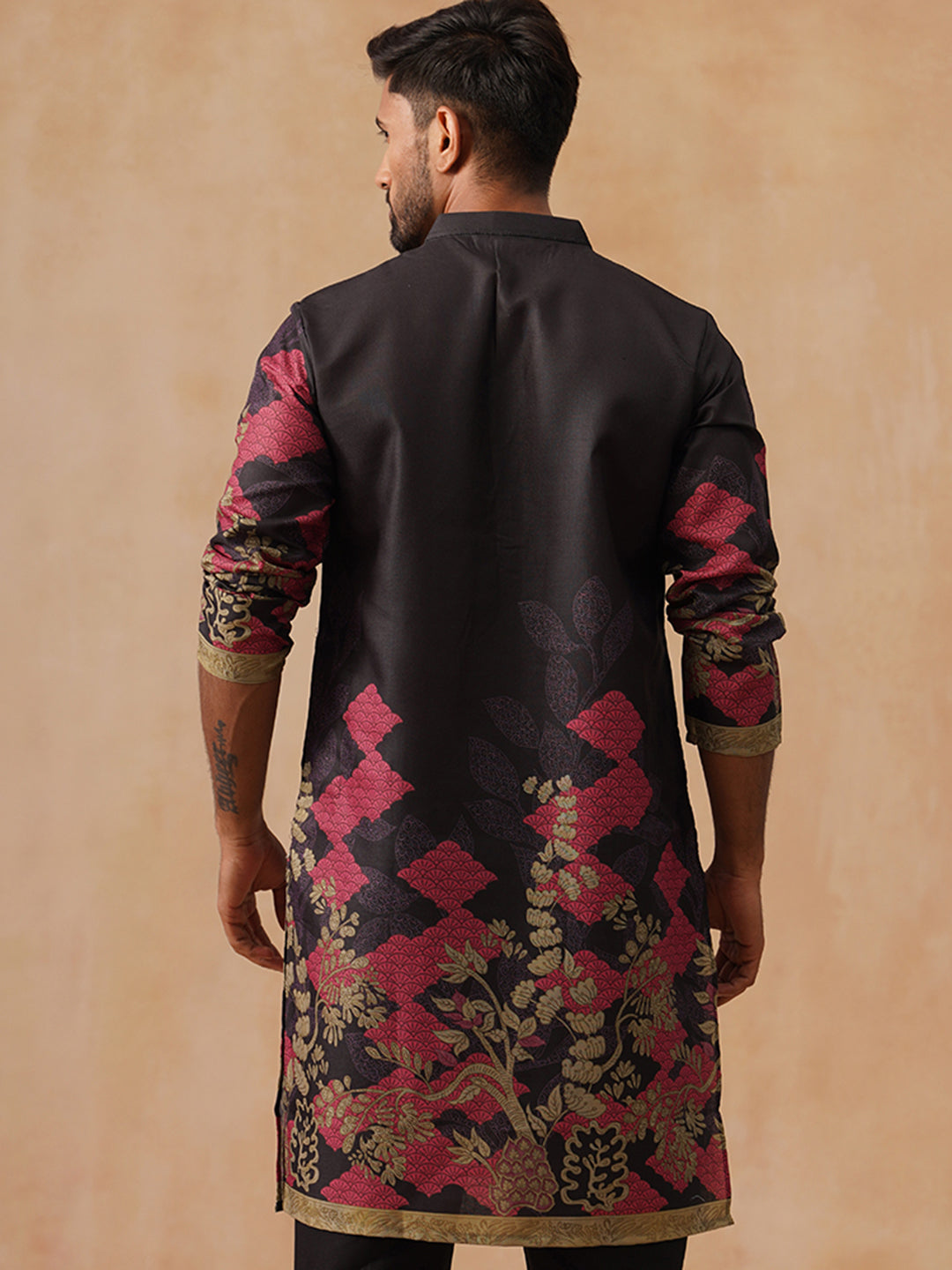 Silk Blend Embroidered Kurta
