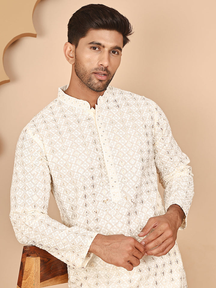 Men’S Ethnic Cotton Embroidered Kurtas