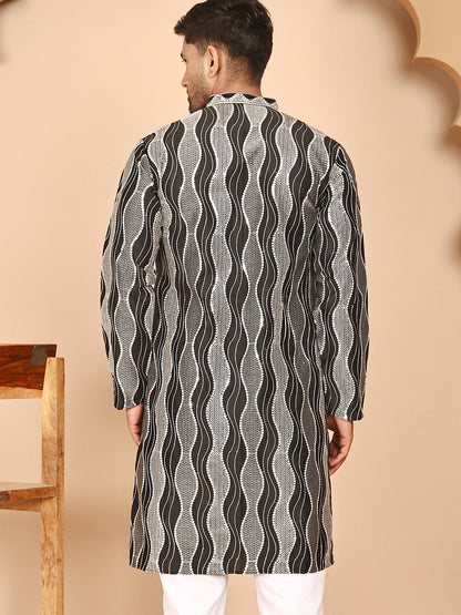 Silk Blend Kurtas With Mirror Work Embroidery