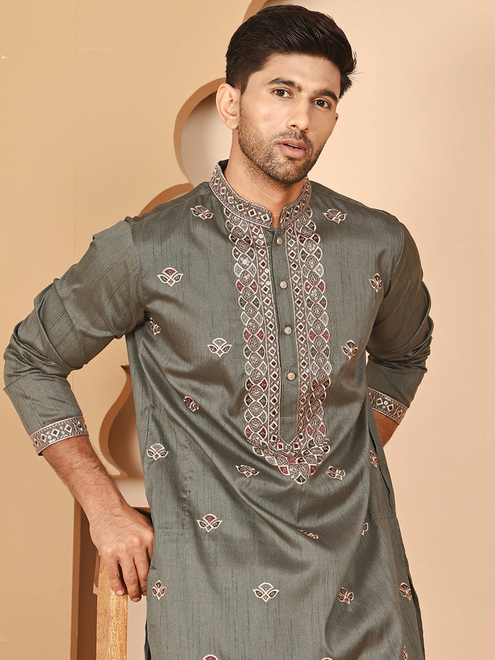 Embroidered Neck Kurtas For Men
