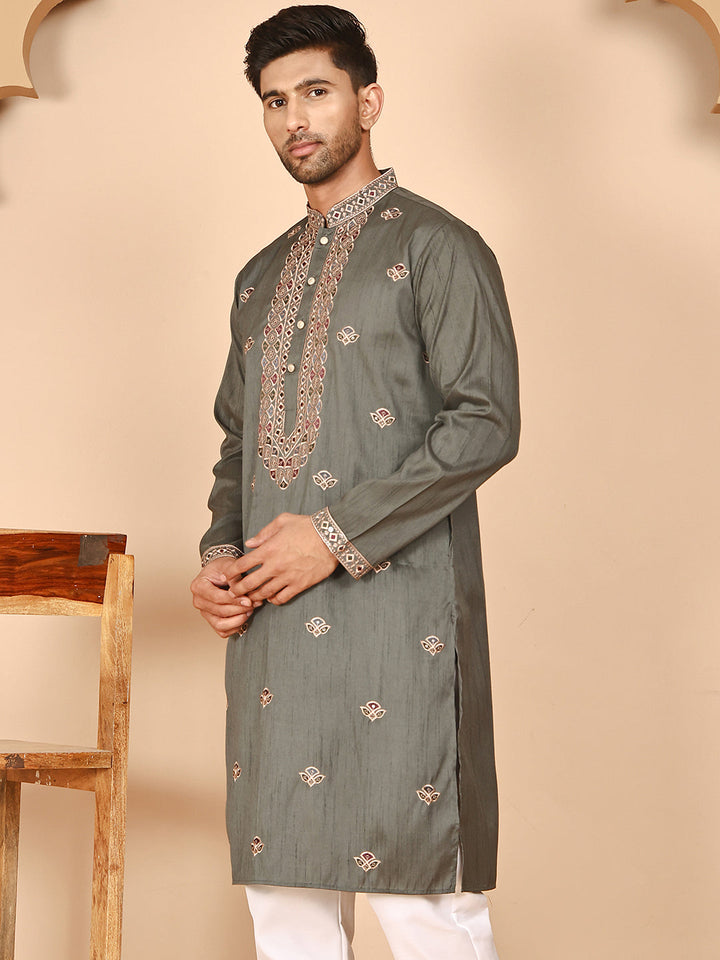 Embroidered Neck Kurtas For Men