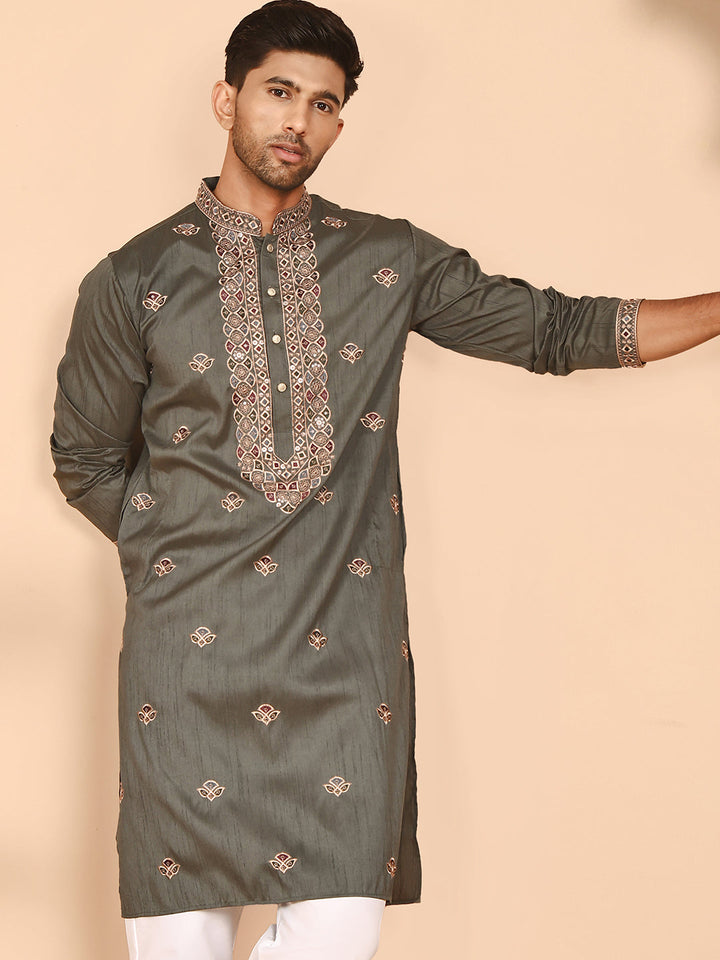 Embroidered Neck Kurtas For Men