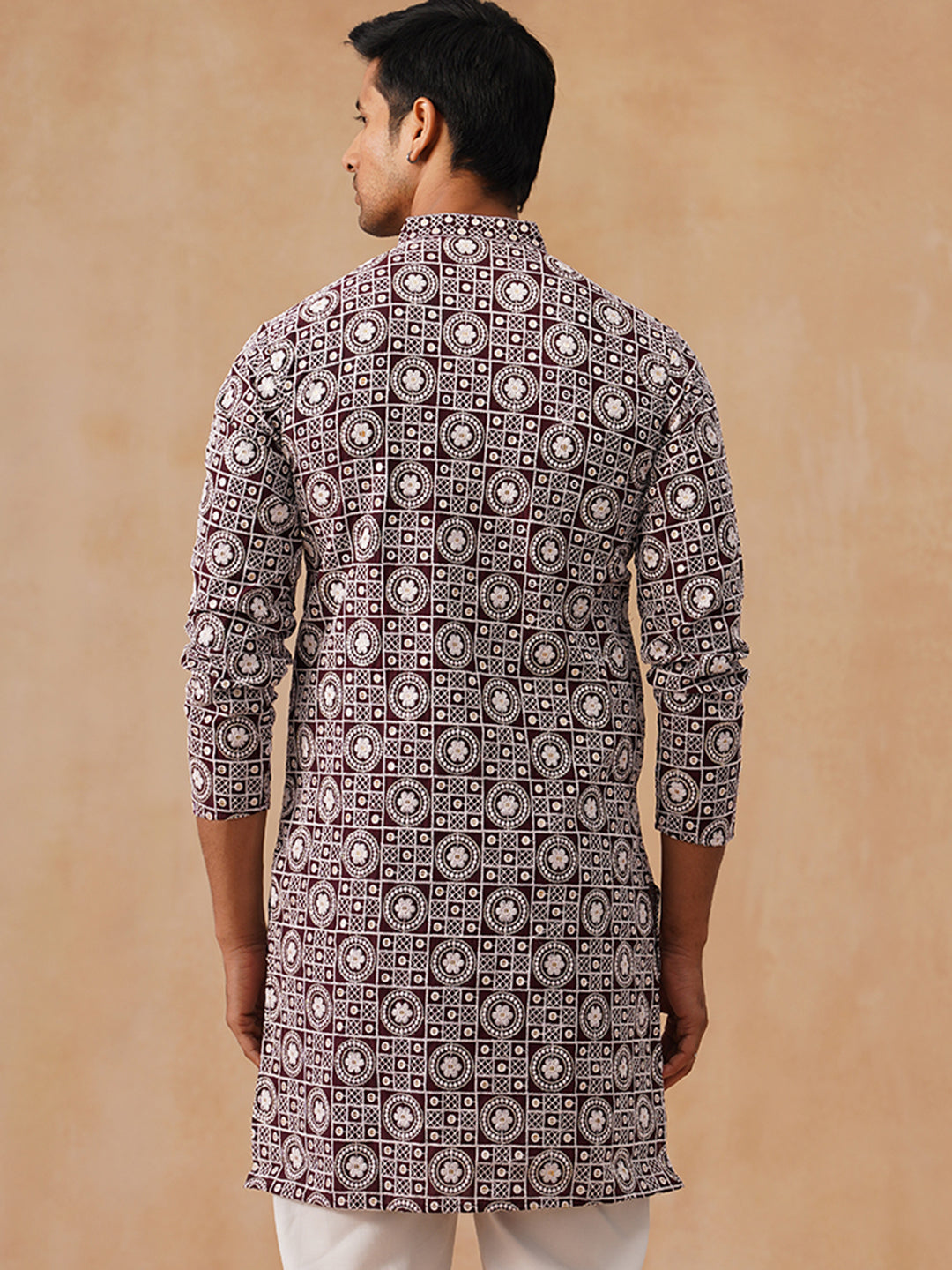 Silk Blend Embroidered Kurta