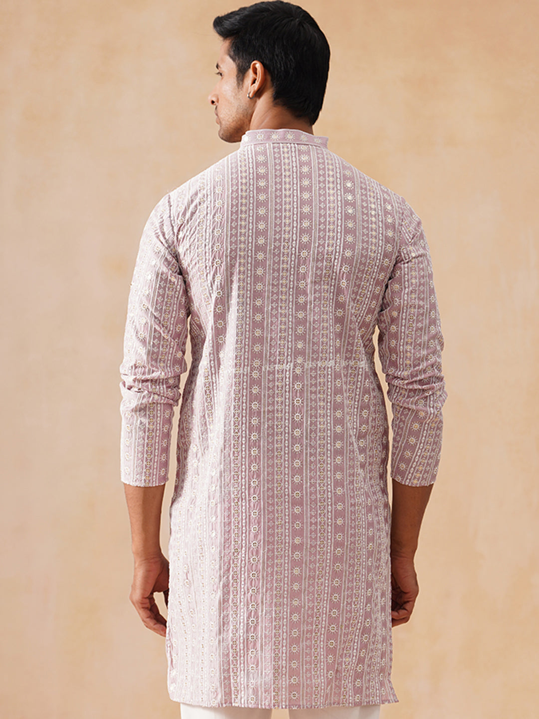 Silk Blend Embroidered Kurta