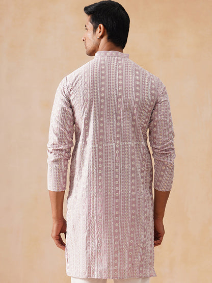 Silk Blend Embroidered Kurta