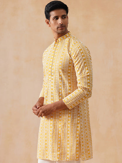 Silk Blend Embroidered Kurta