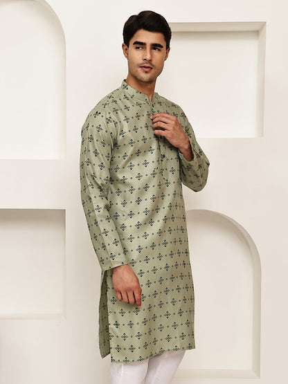 Traditional Floral Printed Kurta For Men