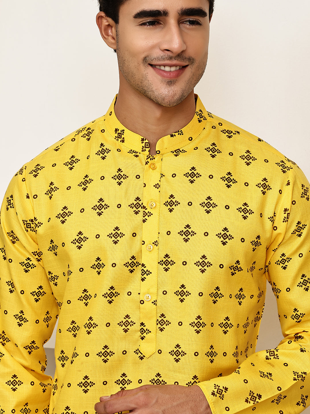 Traditional Floral Printed Kurta For Men