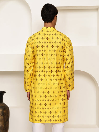 Traditional Floral Printed Kurta For Men
