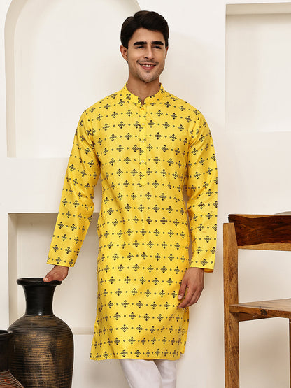 Traditional Floral Printed Kurta For Men