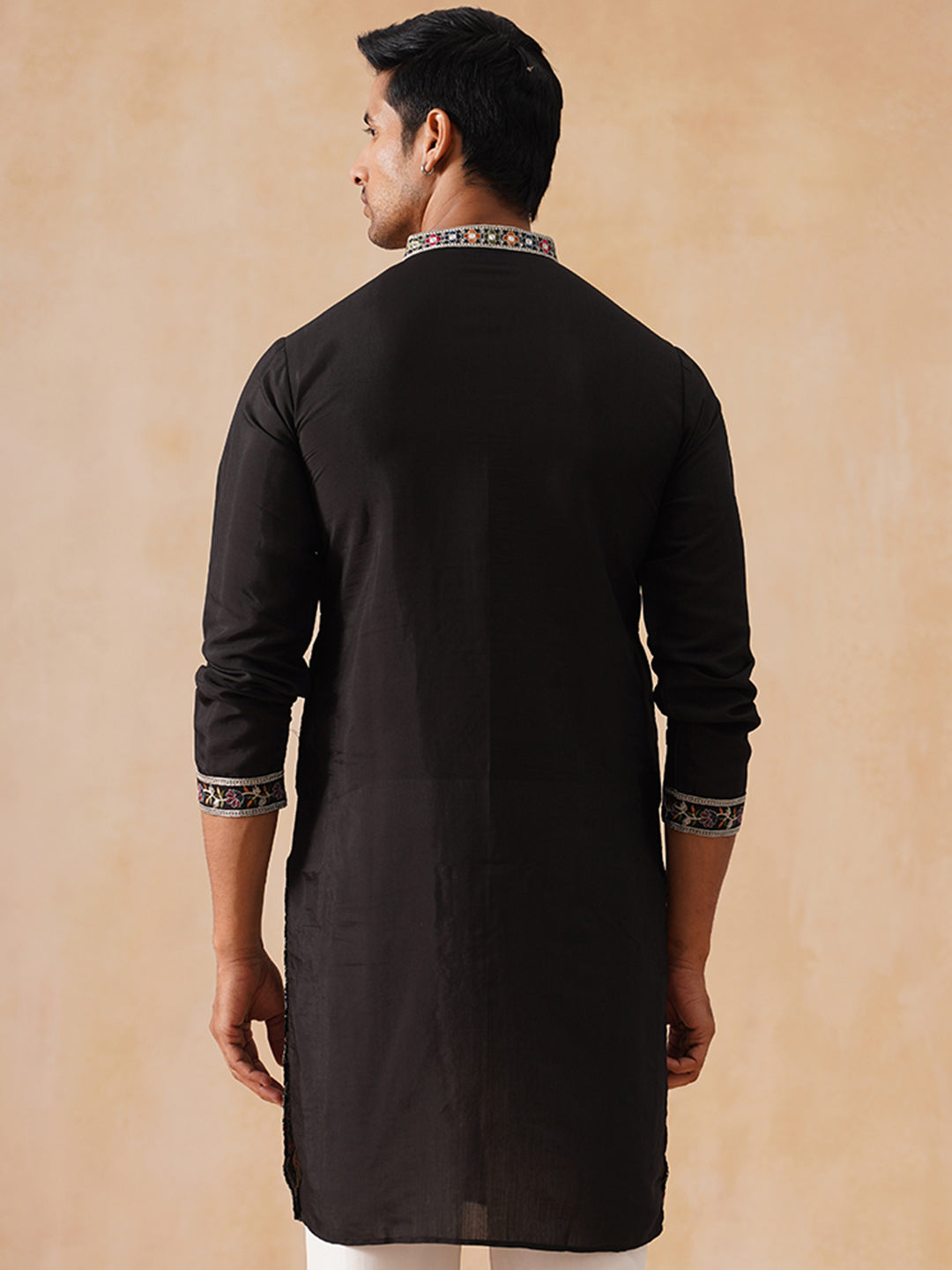 Silk Blend Embroidered Kurta