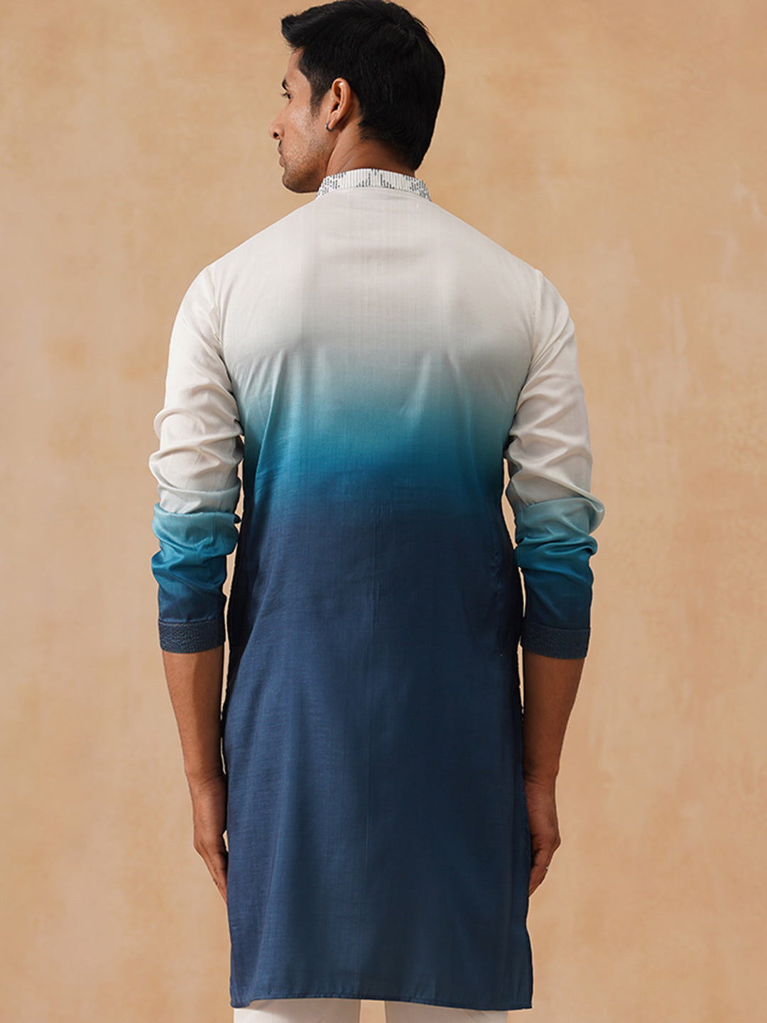 Silk Blend Embroidered Kurta