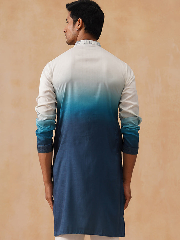 Silk Blend Embroidered Kurta